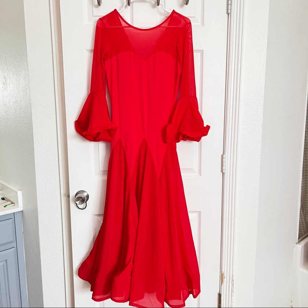 Gorgeous Vintage Twirl Red Mesh Dress